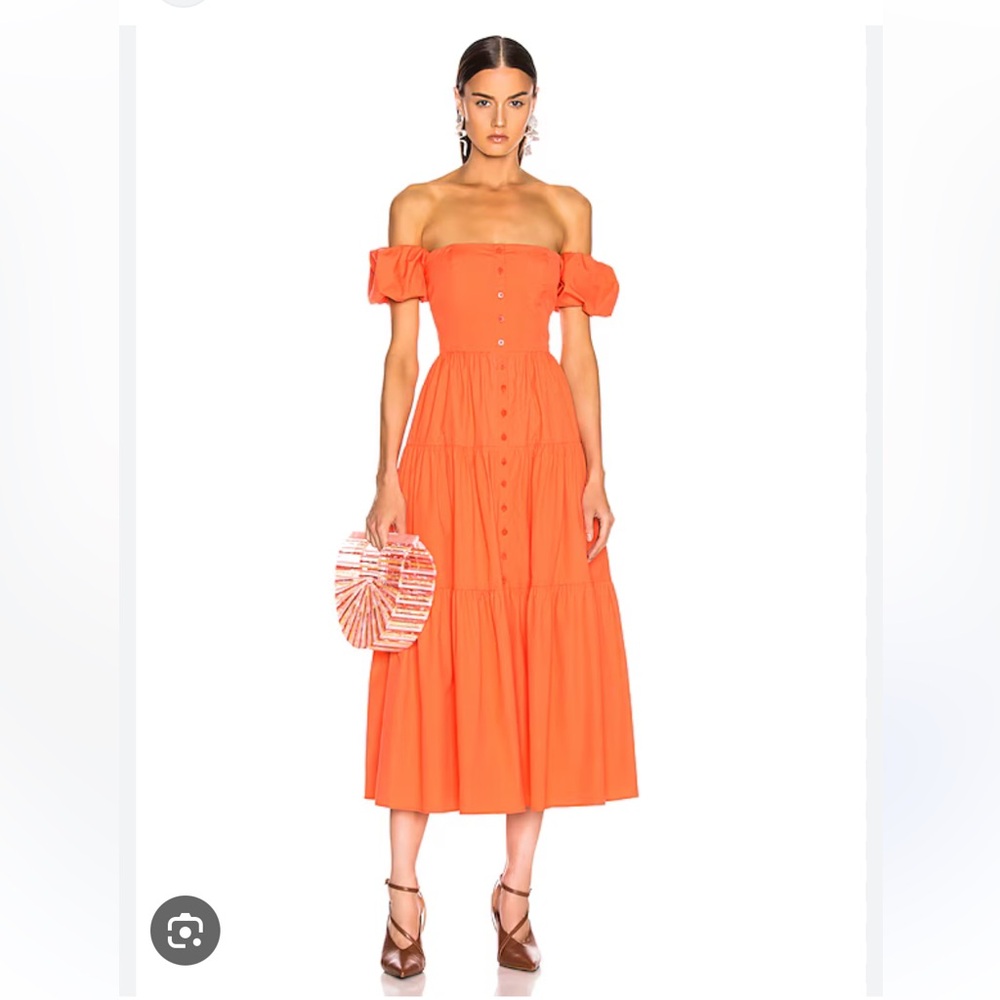 STAUD Elio Off-The-Shoulder Long Dress